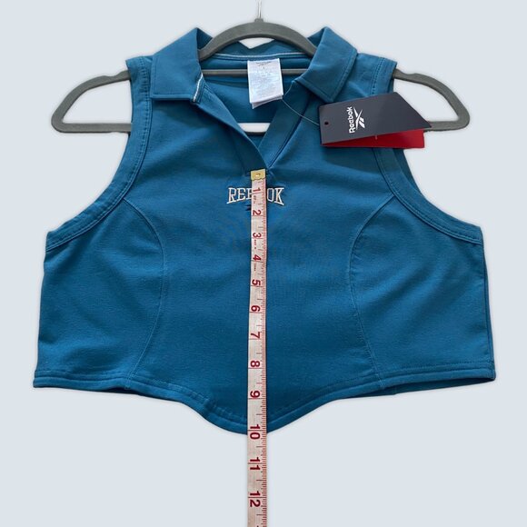 NEW Blue Reebok Varsity Collar Top Sz L - Picture 6 of 8